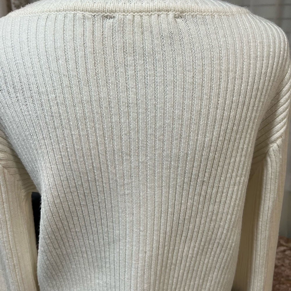 Lulu's Ivory Ribbed Crew Neck Sweater - Picture 6 of 7